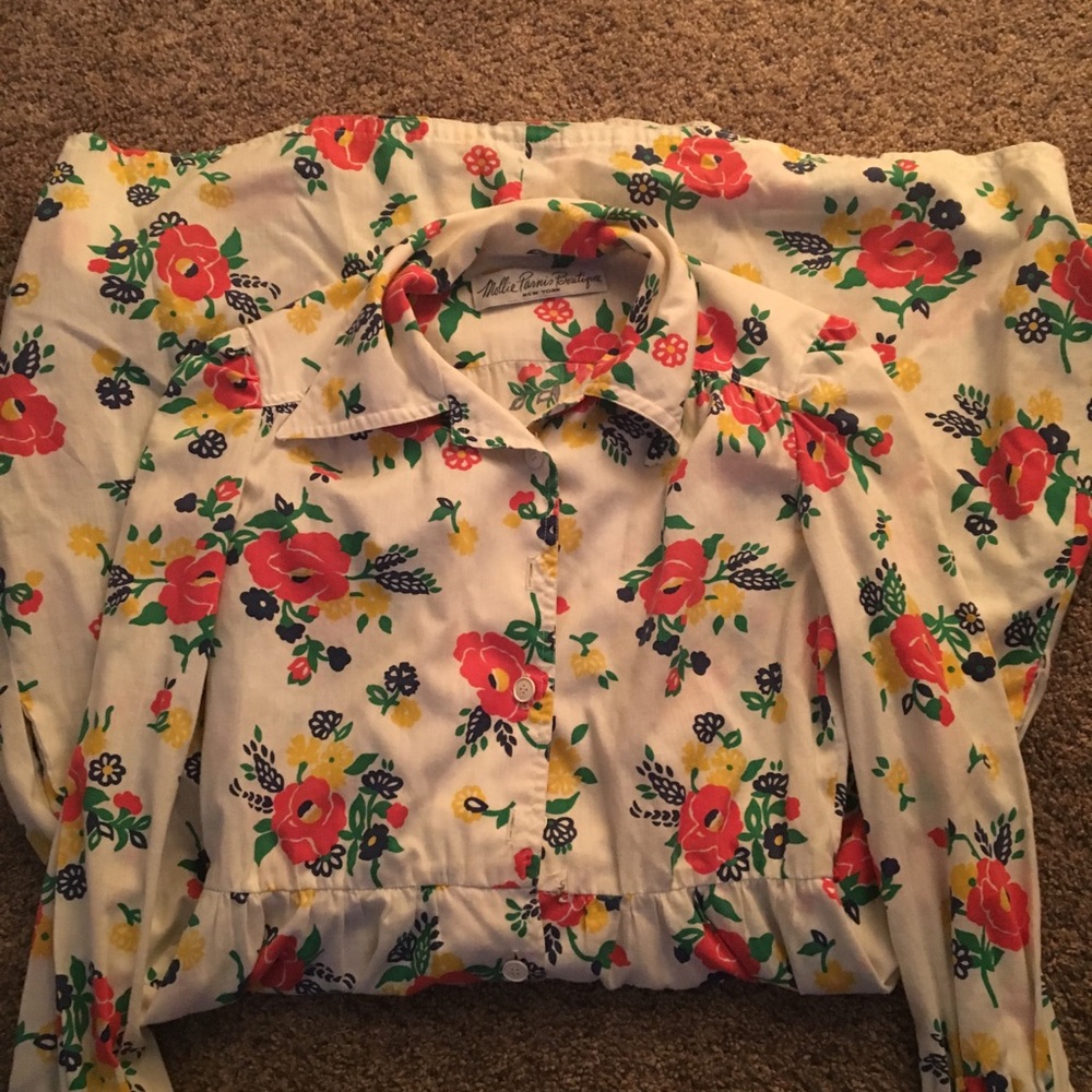 Vintage floral L/S Long Dress
